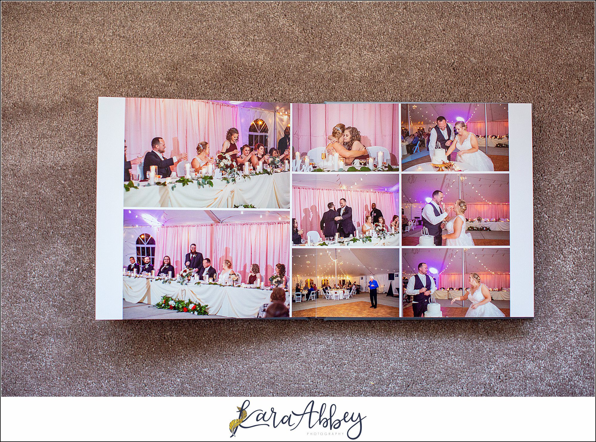 Fine Art Pearlescent Blue Leather Wedding Album from Linden Hall Fall Wedding
