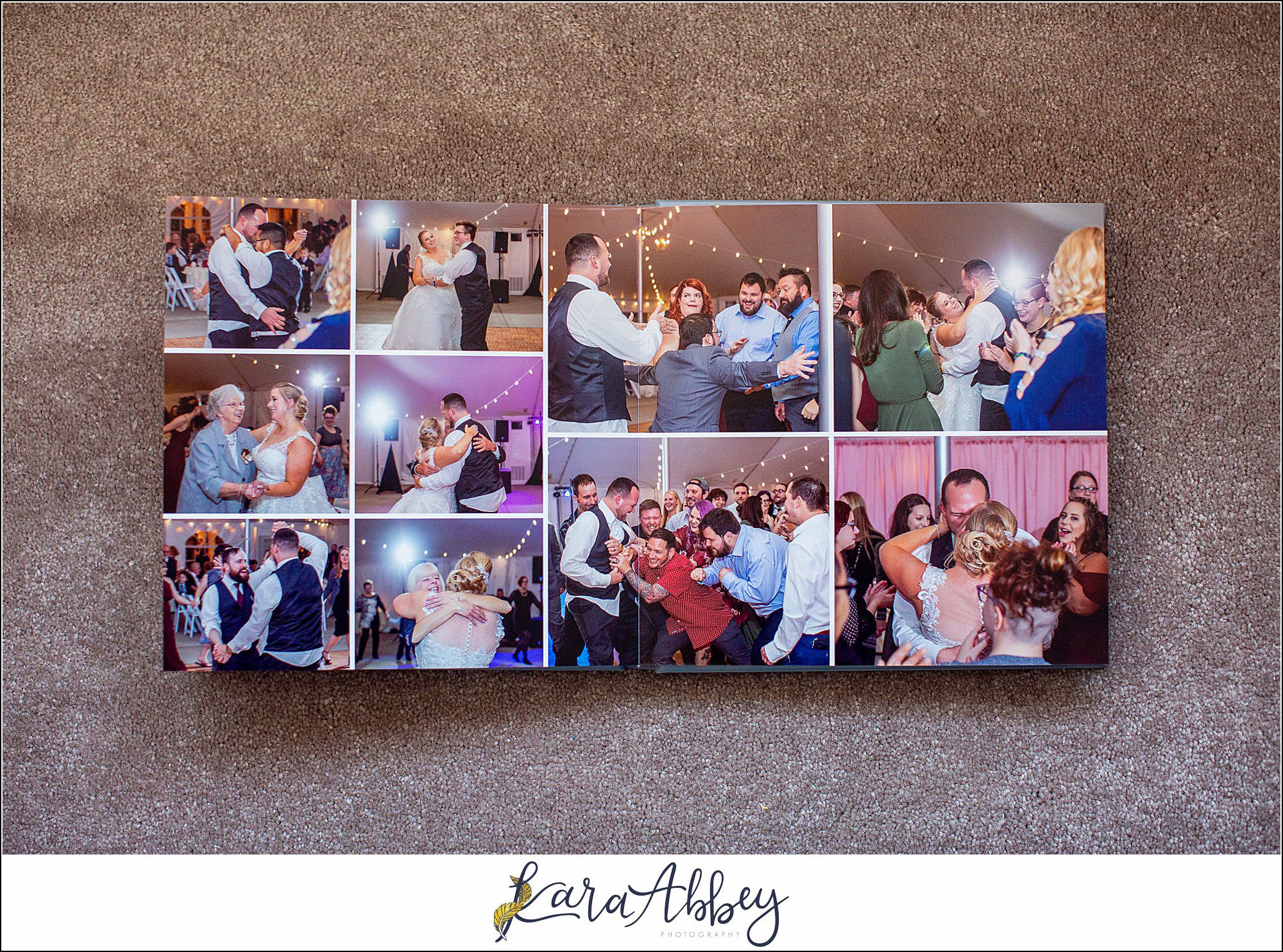 Fine Art Pearlescent Blue Leather Wedding Album from Linden Hall Fall Wedding
