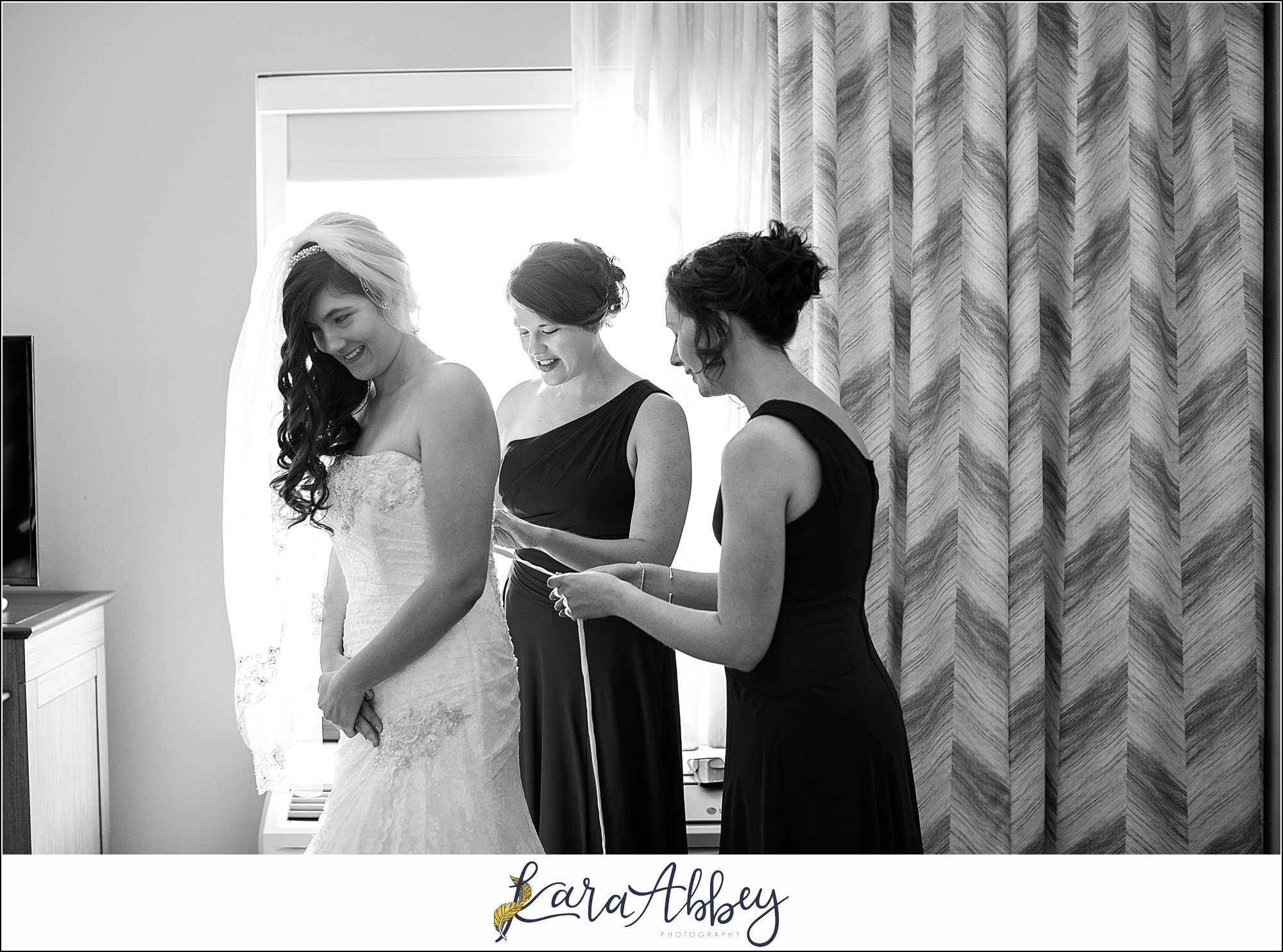 Intimate Summer Wedding - Bride Getting Ready at the Hampton Inn in Irwin, PA