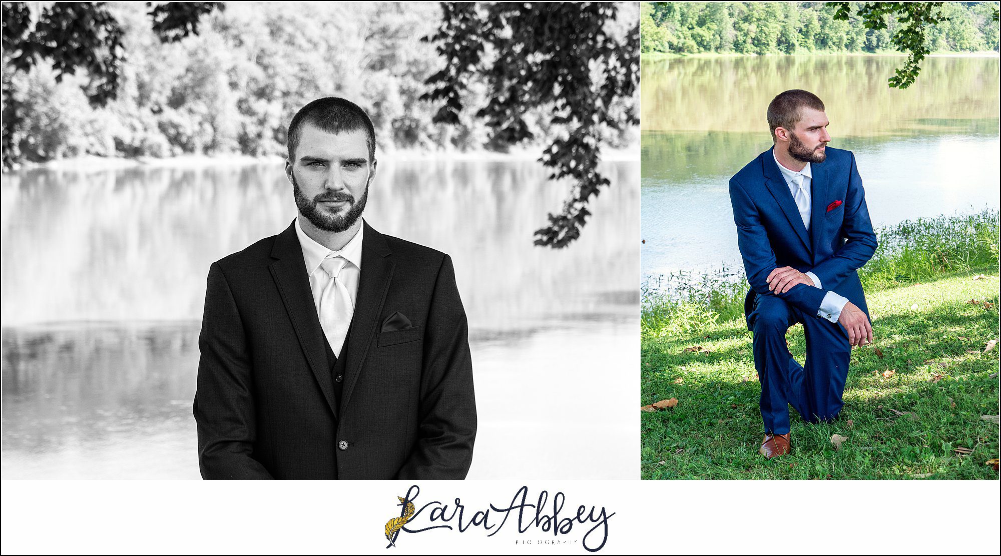 Backyard Red and Navy Summer Wedding on Private Property in PA - Groom Portraits