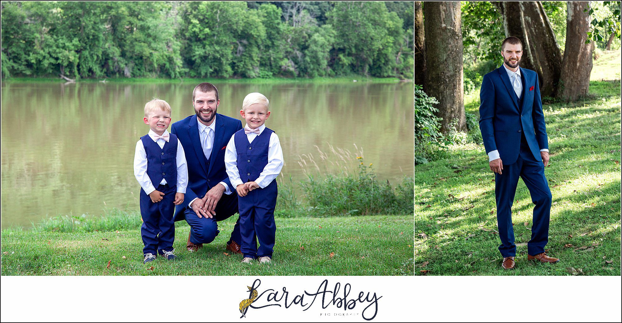 Backyard Red and Navy Summer Wedding on Private Property in PA - Groom Portraits
