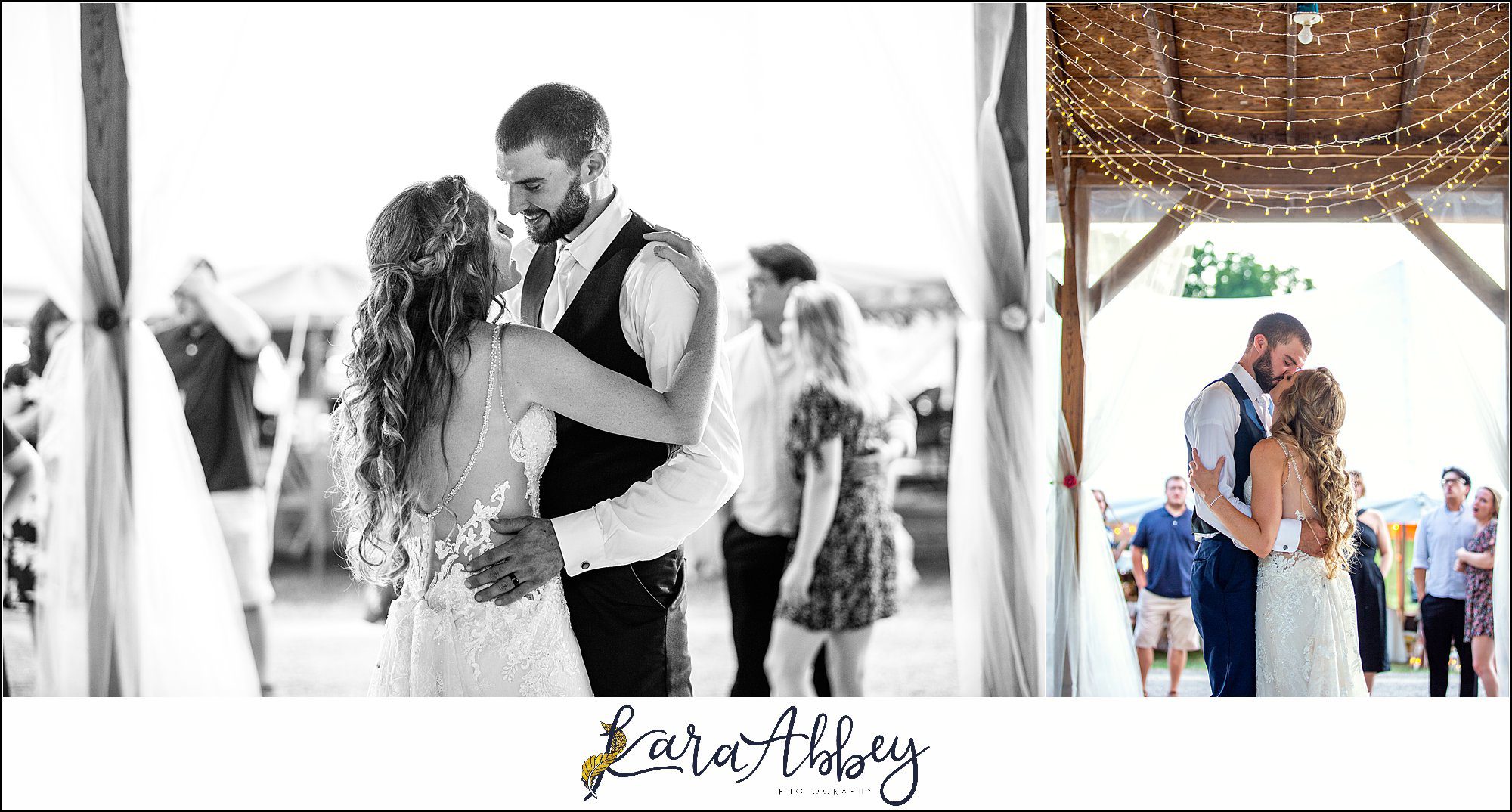 Backyard Red and Navy Summer Wedding on Private Property in PA - Outdoor Reception First Dance