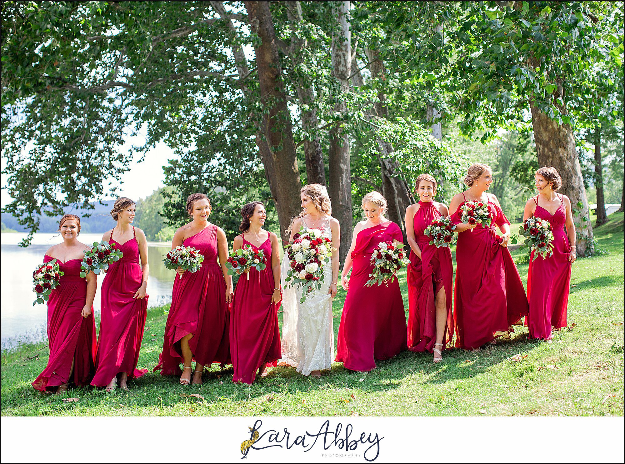 Backyard Red and Navy Summer Wedding on Private Property in PA - Bridal Portraits