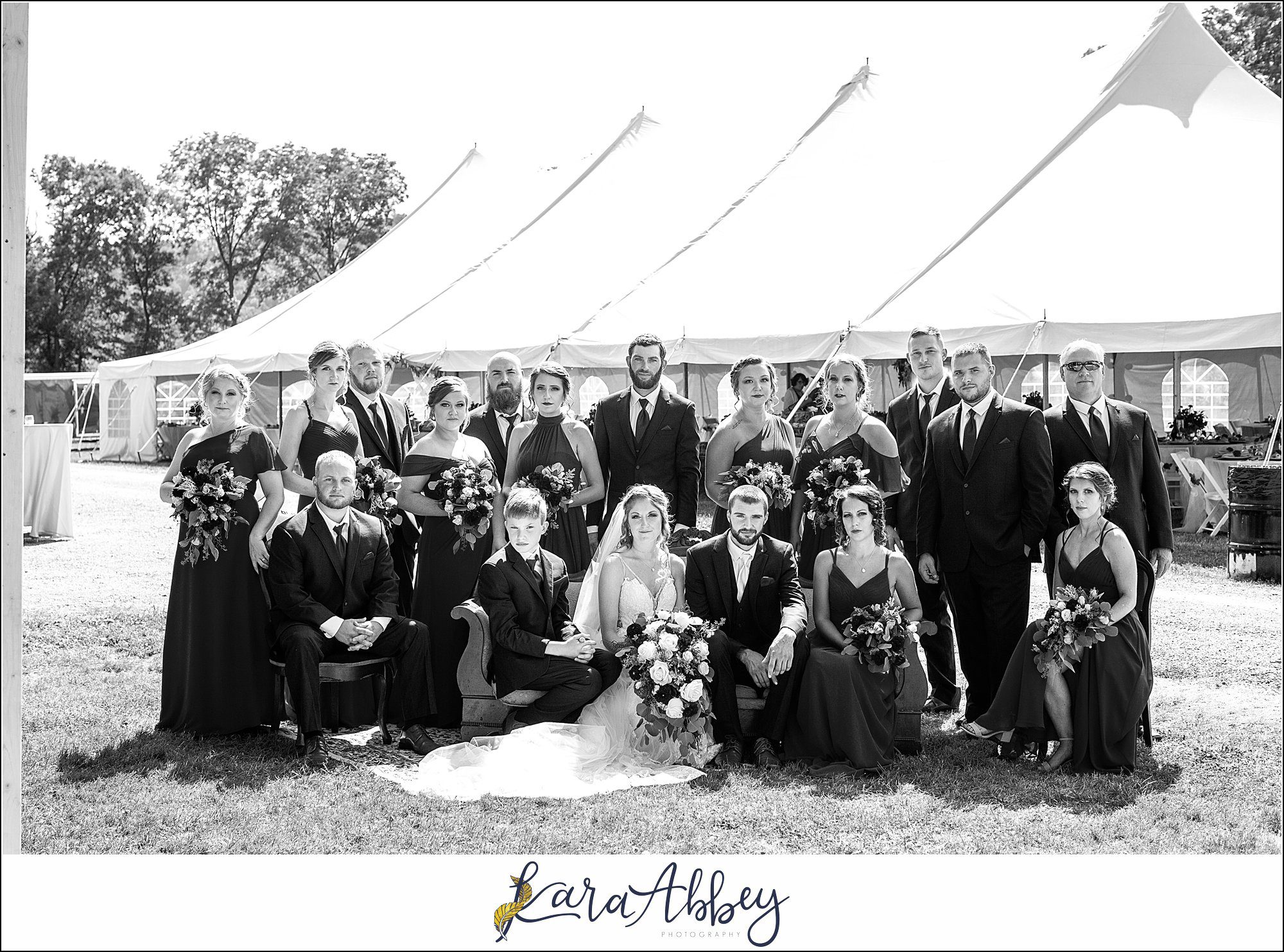 Backyard Red and Navy Summer Wedding on Private Property in PA - Bridal Party Portraits