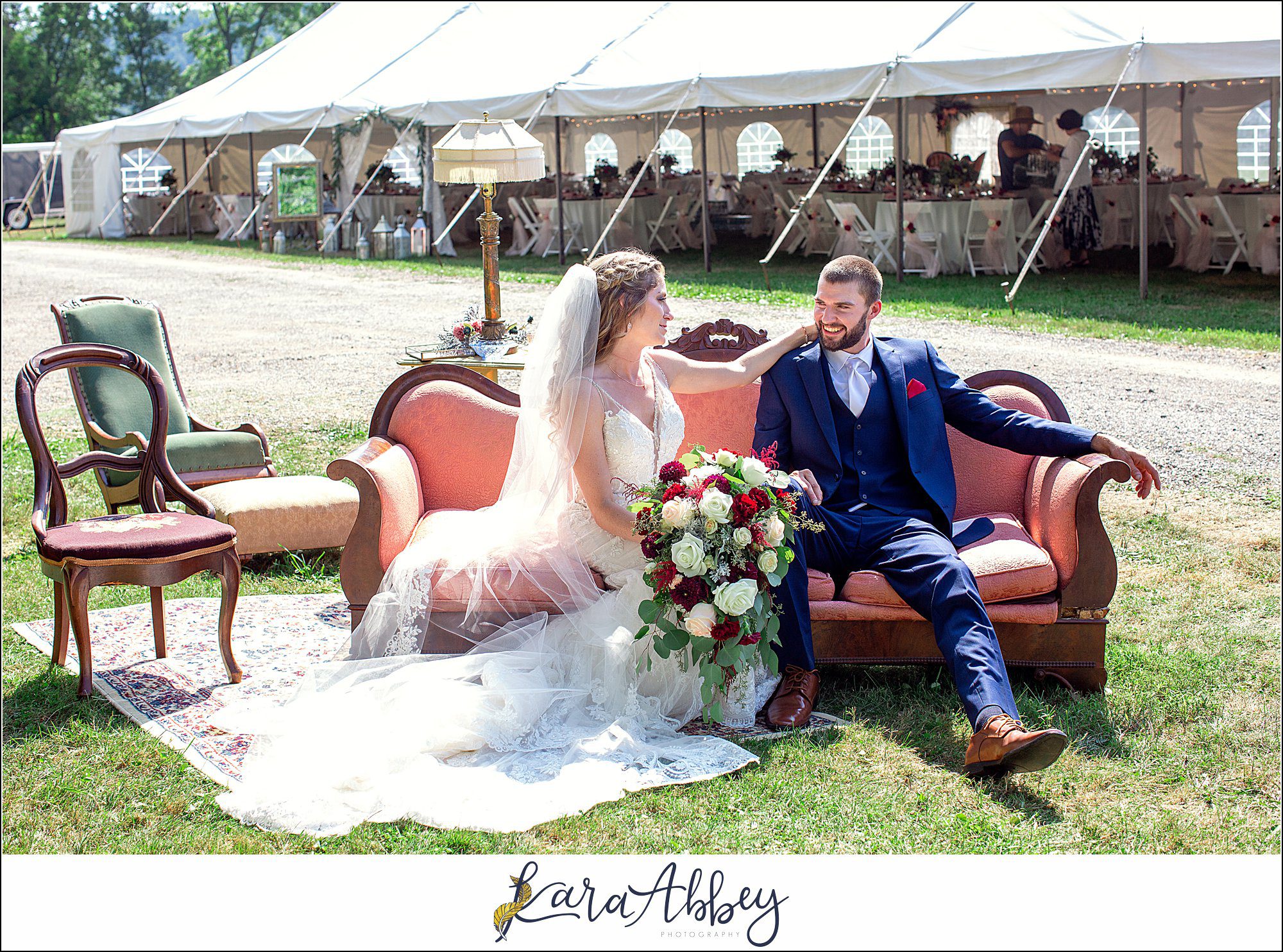 Backyard Red and Navy Summer Wedding on Private Property in PA - Bride & Groom Portraits
