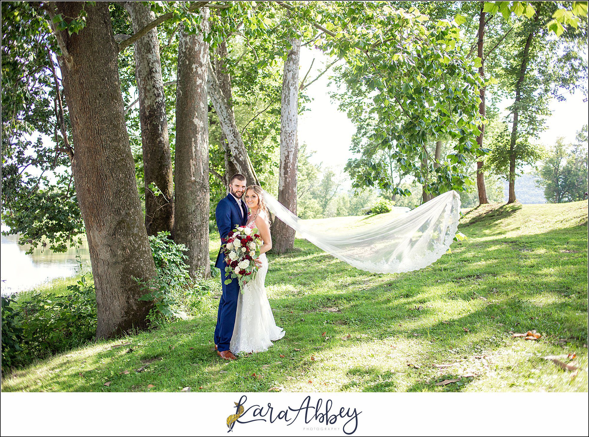 Backyard Red and Navy Summer Wedding on Private Property in PA - Bride & Groom Portraits