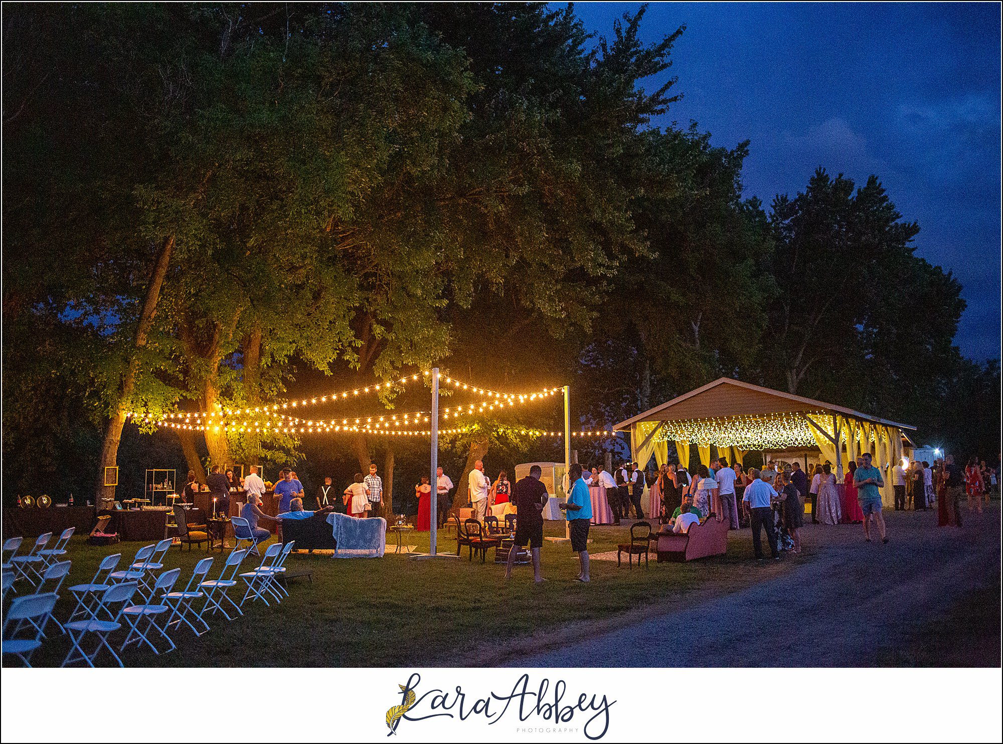 Backyard Red and Navy Summer Wedding on Private Property in PA - Outdoor Reception