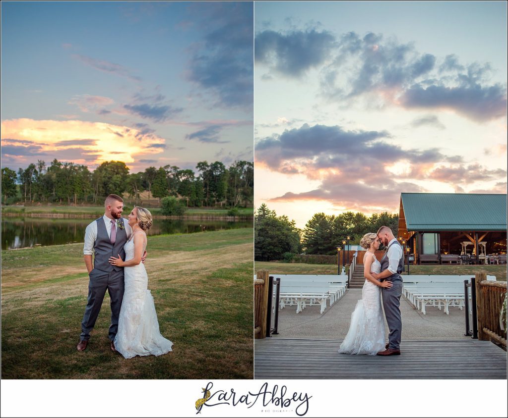 Summer Wedding Celebration at The Gathering Place at Darlington Lake - Sunset Portraits of Bride & Groom