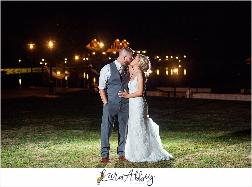 Summer Wedding Celebration at The Gathering Place at Darlington Lake - Night Portraits of Bride & Groom