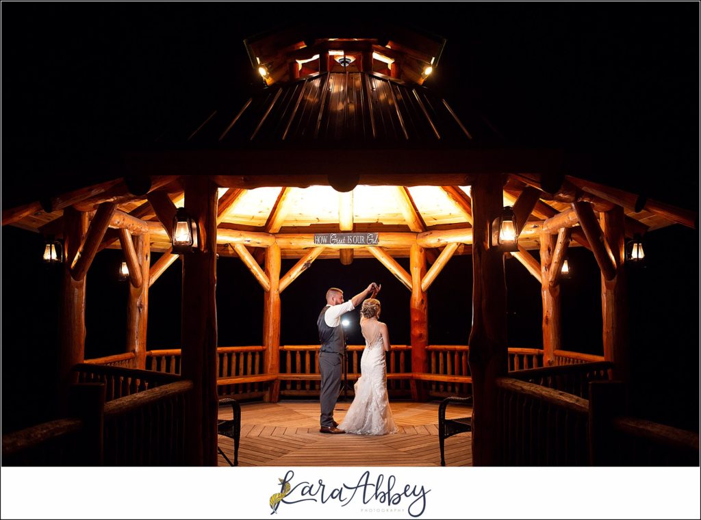 Summer Wedding Celebration at The Gathering Place at Darlington Lake - Night Portraits of Bride & Groom