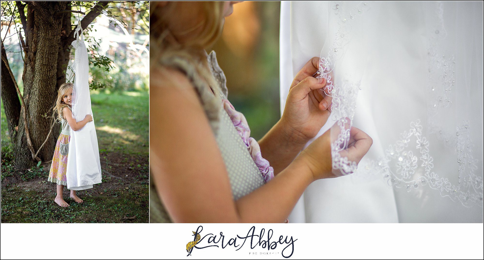 5 Year Old Portraits Dressing Up In Moms Wedding Dress in Irwin PA