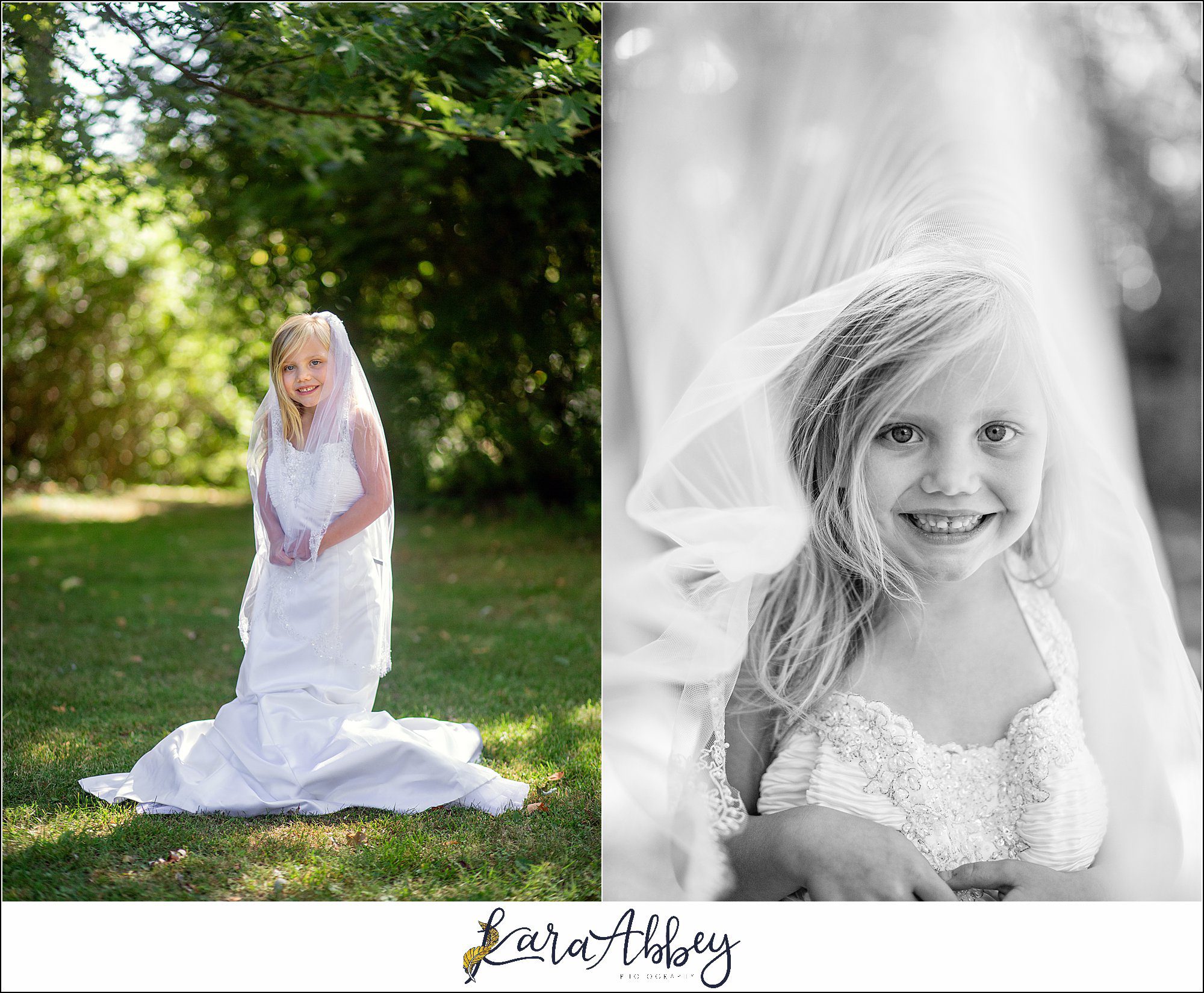 5 Year Old Portraits Dressing Up In Moms Wedding Dress in Irwin PA