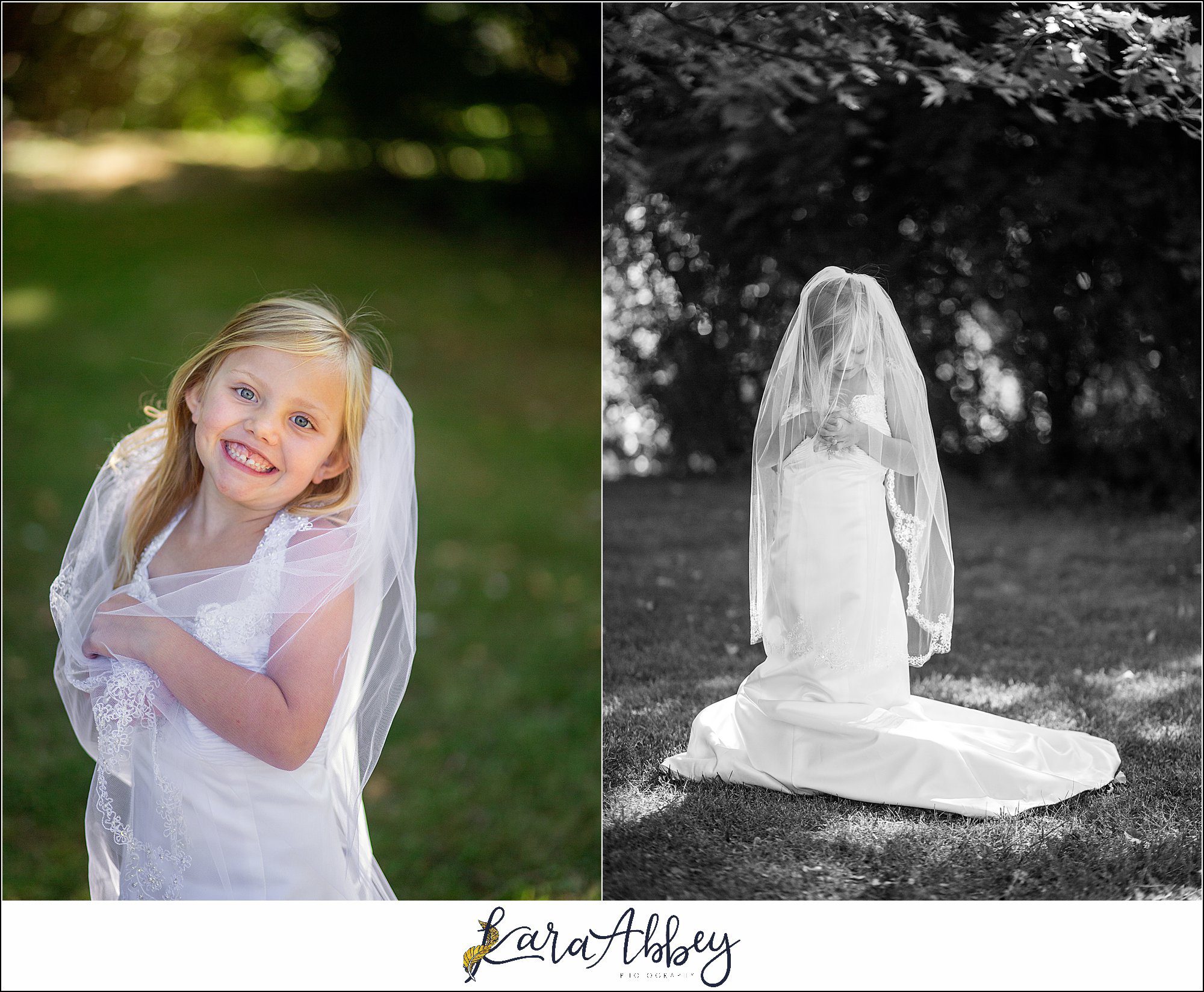 5 Year Old Portraits Dressing Up In Moms Wedding Dress in Irwin PA