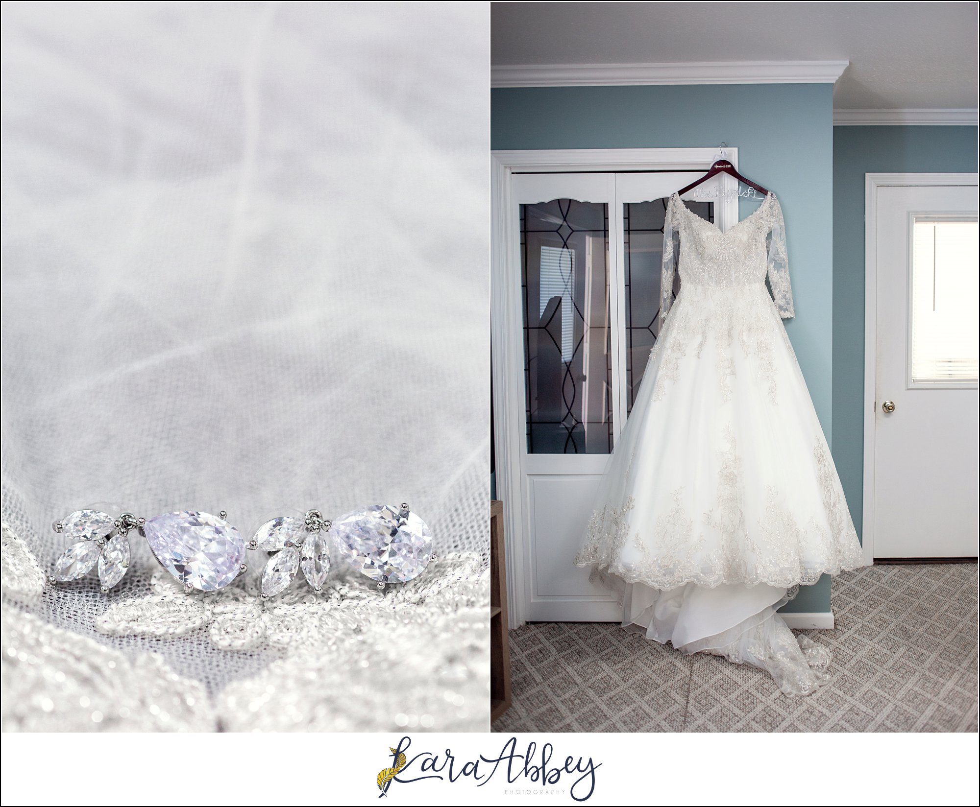 Dusty Blue Summer Wedding in Verona, PA - Bride Getting Ready at Home