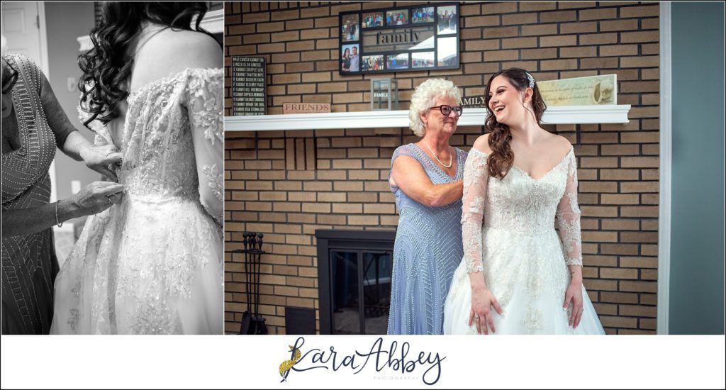 Dusty Blue Summer Wedding in Verona, PA - Bride Getting Ready at Home