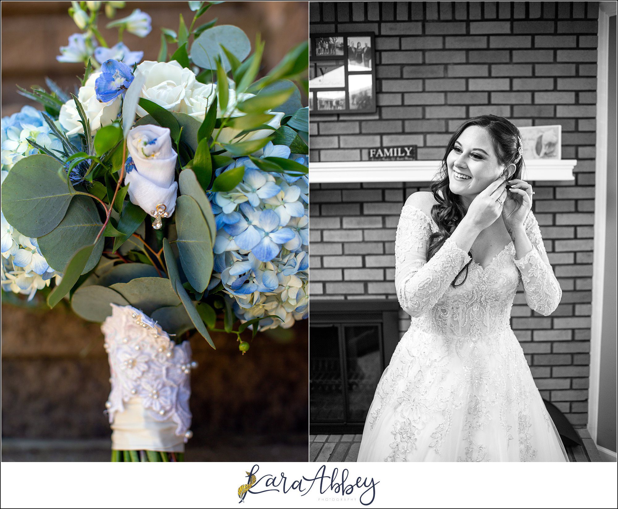 Dusty Blue Summer Wedding in Verona, PA - Bride Getting Ready at Home