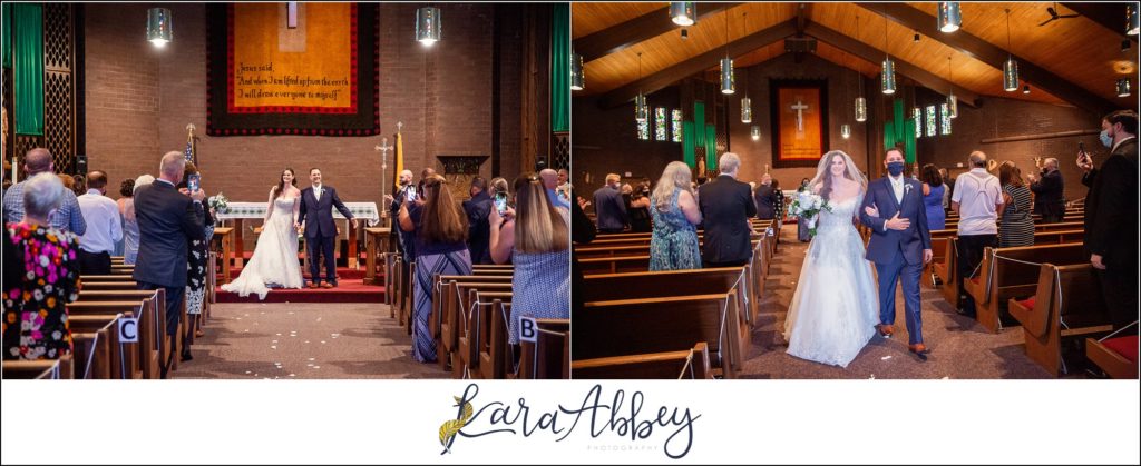 Dusty Blue Summer Wedding Ceremony at St. Joseph's Parish in Verona, PA