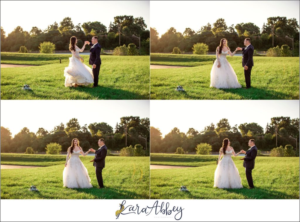 Dusty Blue Summer Wedding Reception at the Pittsburgh Shrine Center in Cheswick, PA