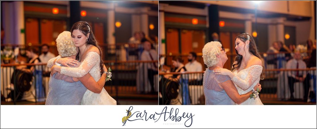 Dusty Blue Summer Wedding Reception at the Pittsburgh Shrine Center in Cheswick, PA