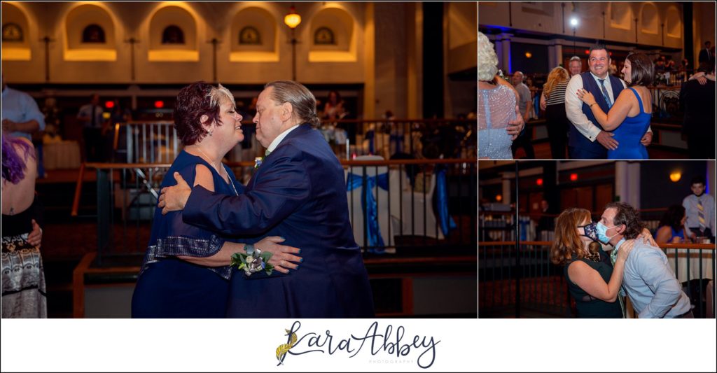 Dusty Blue Summer Wedding Reception at the Pittsburgh Shrine Center in Cheswick, PA