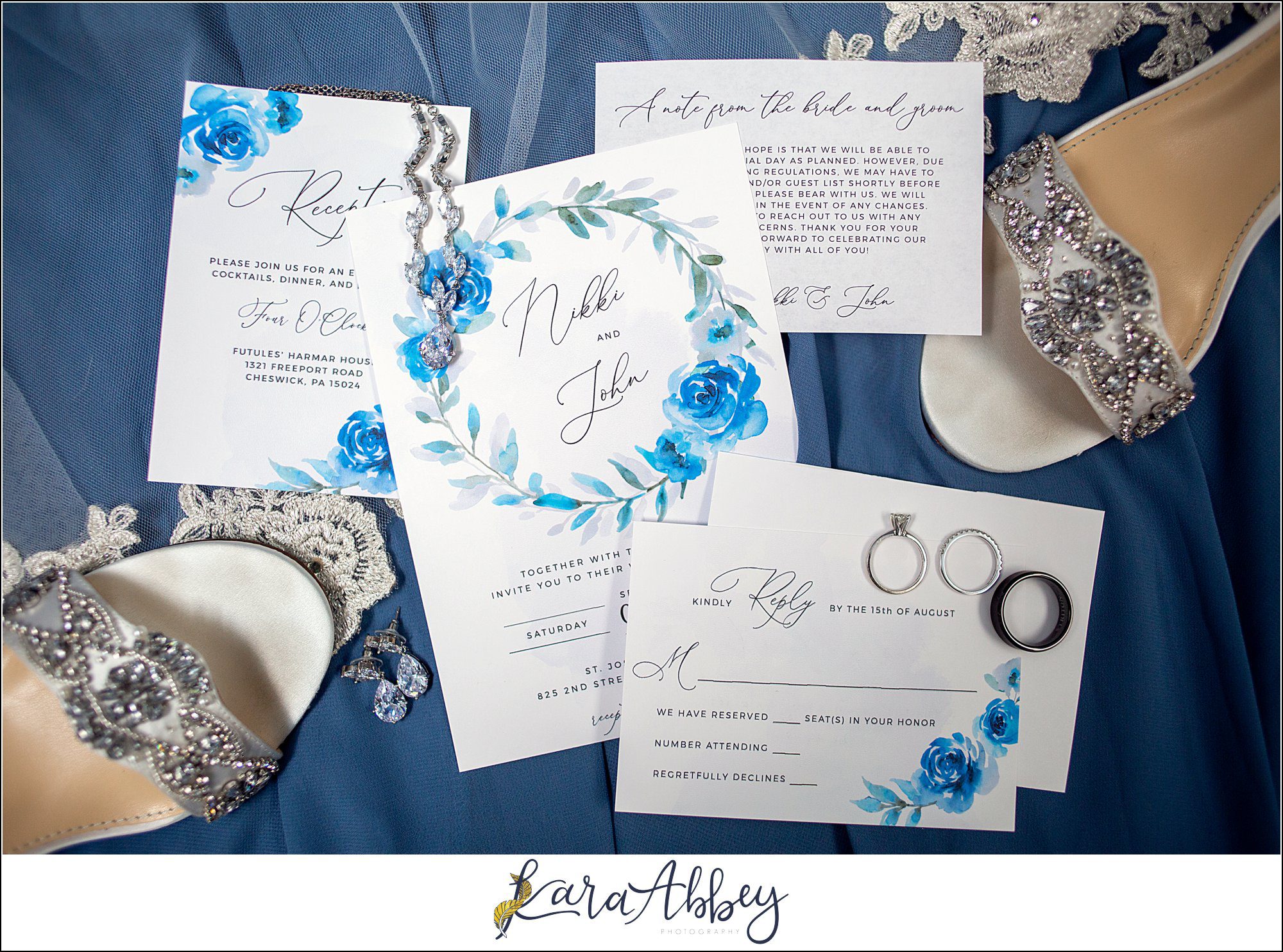 Dusty Blue Summer Wedding in Verona, PA - Bride Getting Ready at Home