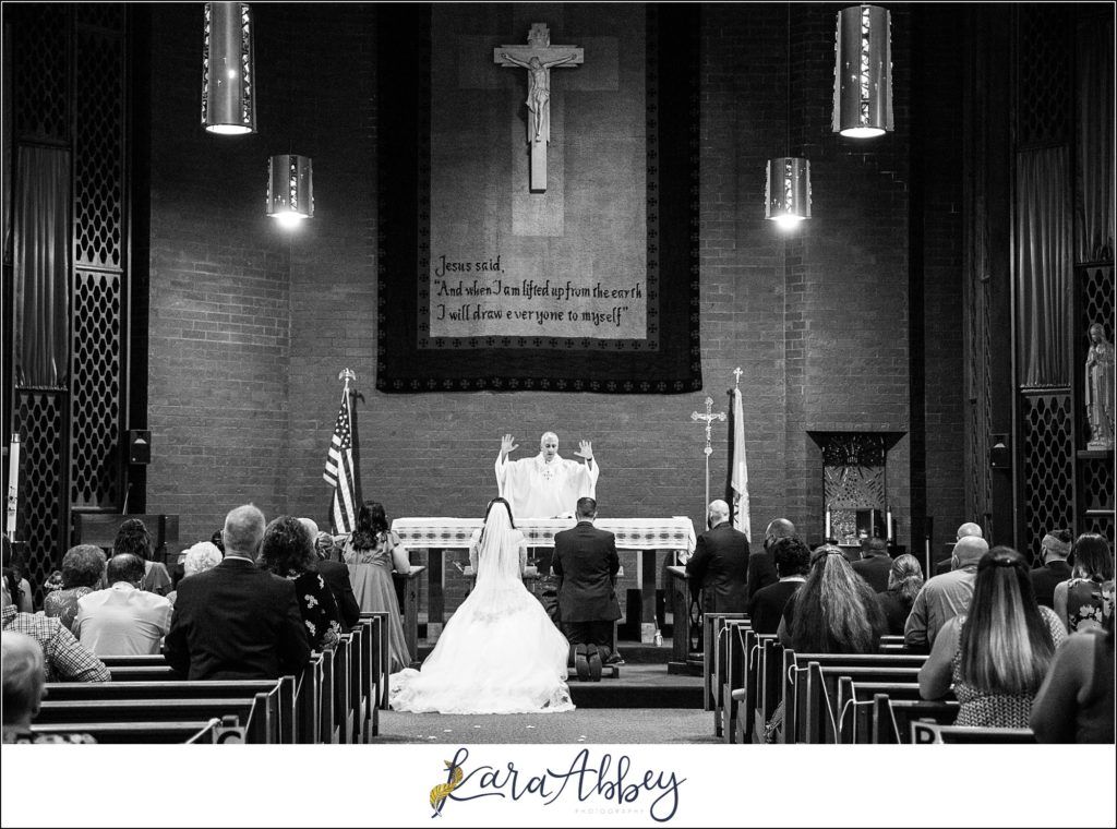 Dusty Blue Summer Wedding Ceremony at St. Joseph's Parish in Verona, PA