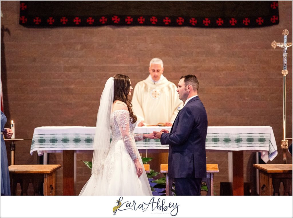 Dusty Blue Summer Wedding Ceremony at St. Joseph's Parish in Verona, PA