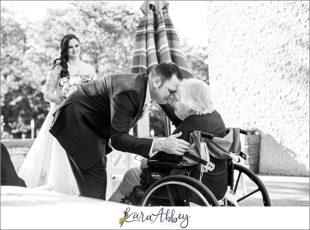 Dusty Blue Summer Wedding - Stopping to see the Groom's Grandma on the way to the Reception