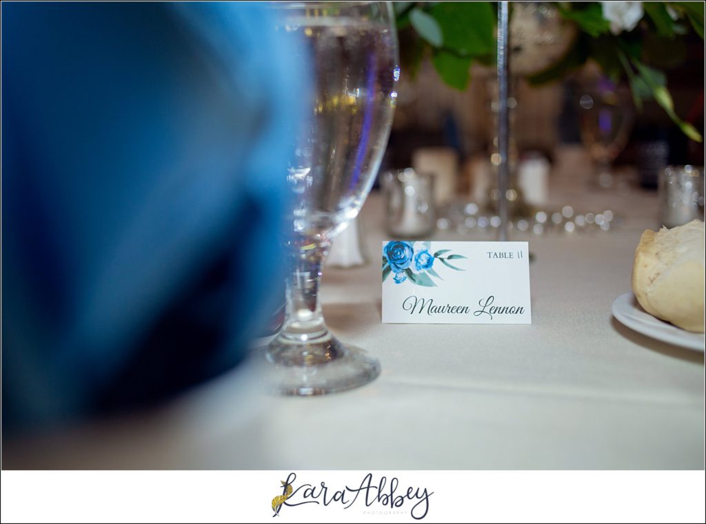 Dusty Blue Summer Wedding Reception at the Pittsburgh Shrine Center in Cheswick, PA