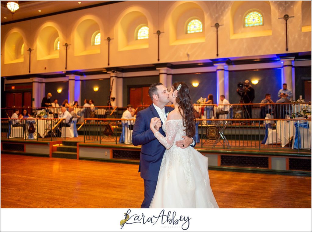 Dusty Blue Summer Wedding Reception at the Pittsburgh Shrine Center in Cheswick, PA