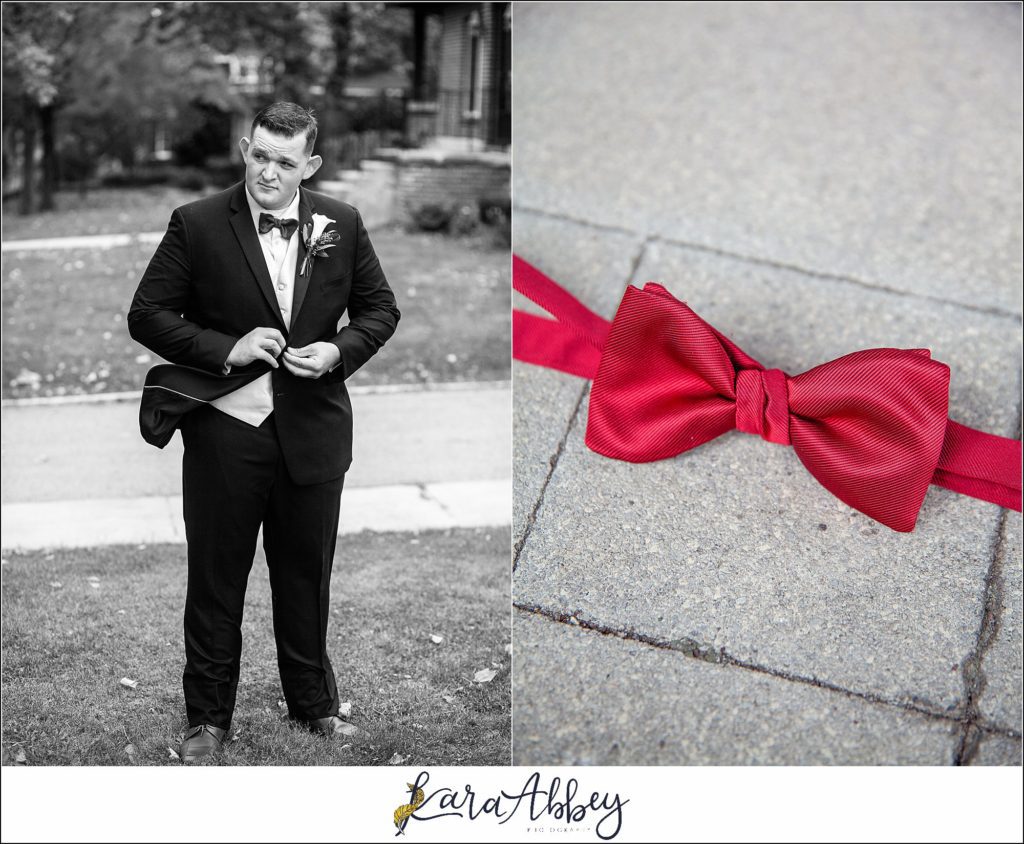 Burgundy & Navy Fall Wedding in Johnstown, PA - Groom Getting Ready