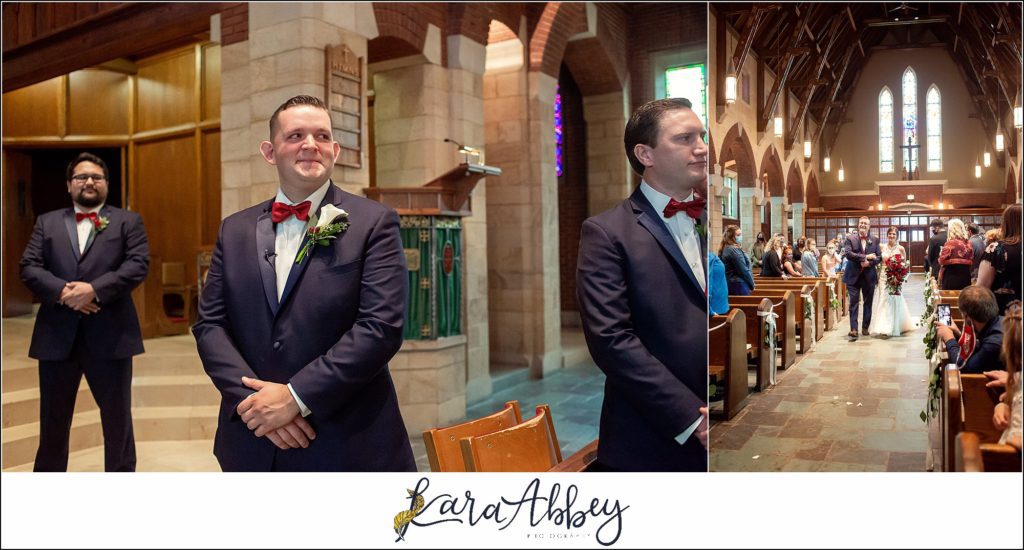Burgundy & Navy Fall Wedding in Johnstown, PA - Ceremony at Our Mother of Sorrows