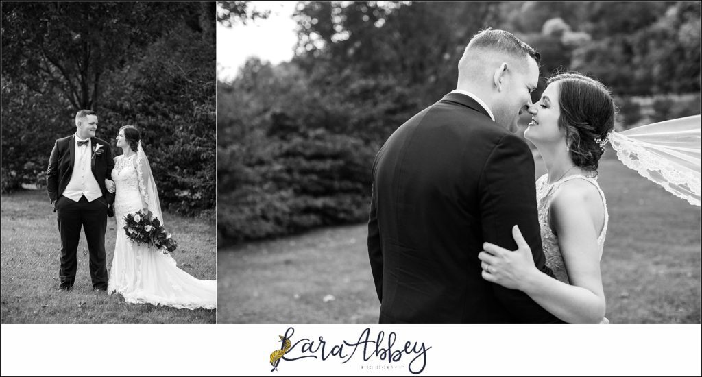Burgundy & Navy Fall Wedding in Johnstown, PA - Bride & Groom & Bridal Party Portraits at Sandyville Memorial Gardens