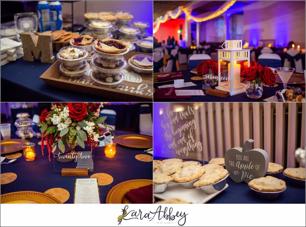 Burgundy & Navy Fall Wedding in Johnstown, PA - Reception at The Johnstown Masonic Temple