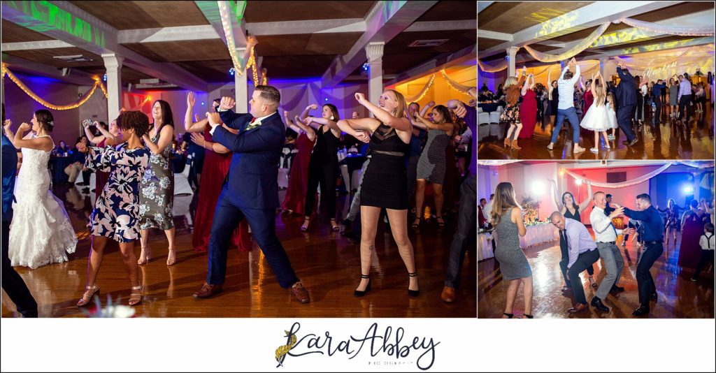 Burgundy & Navy Fall Wedding in Johnstown, PA - Reception at The Johnstown Masonic Temple