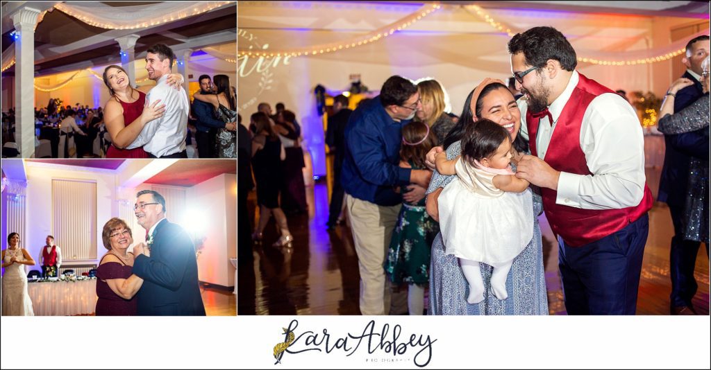 Burgundy & Navy Fall Wedding in Johnstown, PA - Reception at The Johnstown Masonic Temple