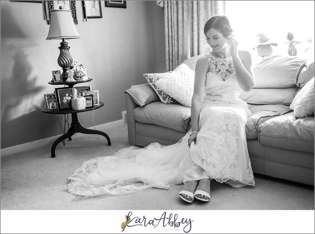 Burgundy & Navy Fall Wedding in Johnstown, PA - Bride Getting Ready at Grandma's House
