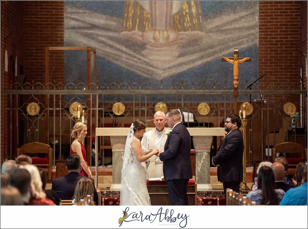 Burgundy & Navy Fall Wedding in Johnstown, PA - Ceremony at Our Mother of Sorrows