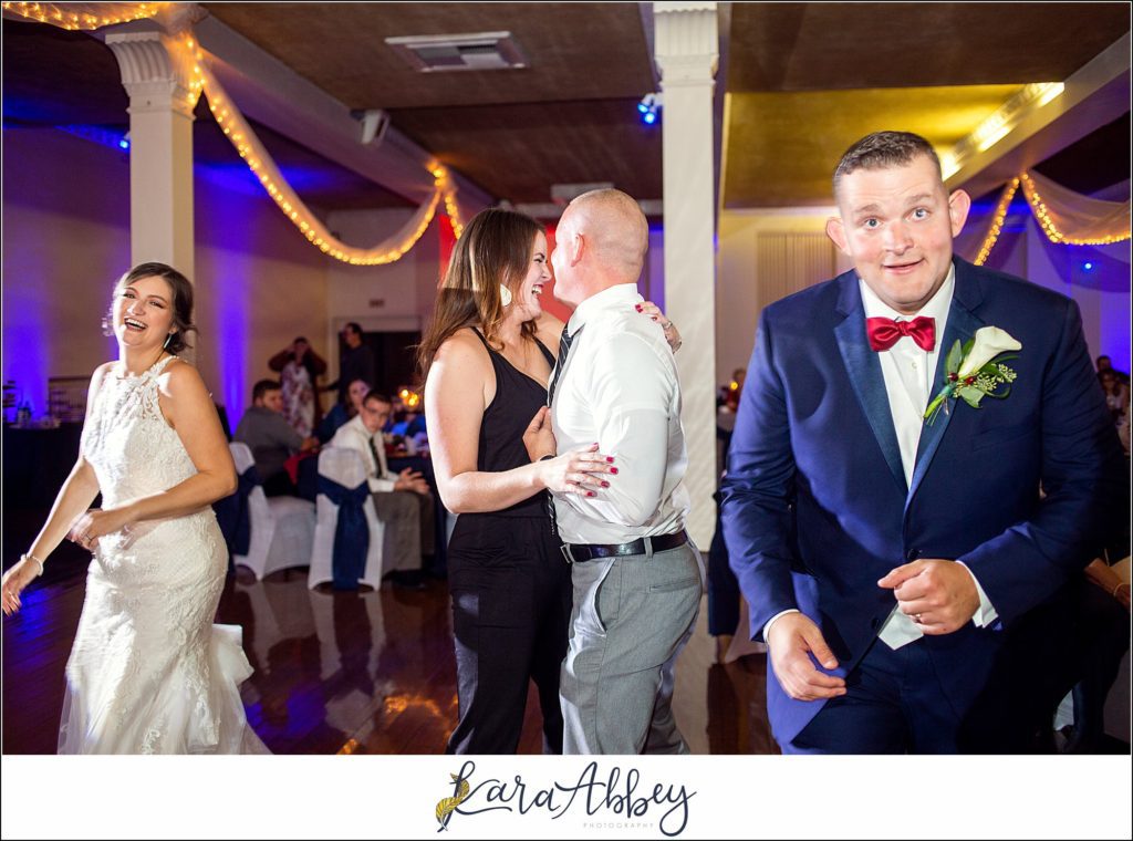 Burgundy & Navy Fall Wedding in Johnstown, PA - Reception at The Johnstown Masonic Temple