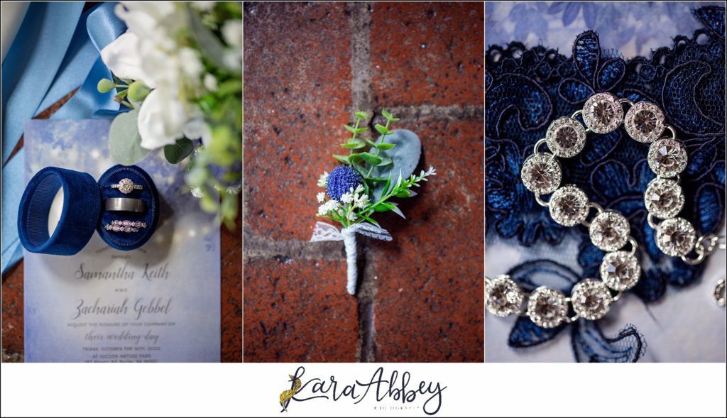 Fall Wedding at Succop Nature Park in Butler, PA Bridal Details