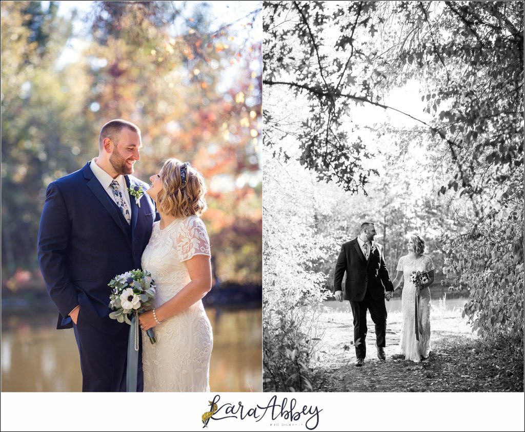 Fall Wedding at Succop Nature Park in Butler, PA Bride & Groom Portraits Post-Ceremony