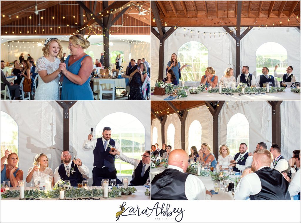 Fall Wedding at Succop Nature Park in Butler, PA Reception Toasts