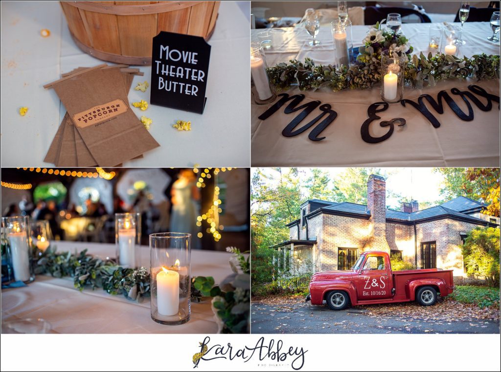 Fall Wedding at Succop Nature Park in Butler, PA Reception Details