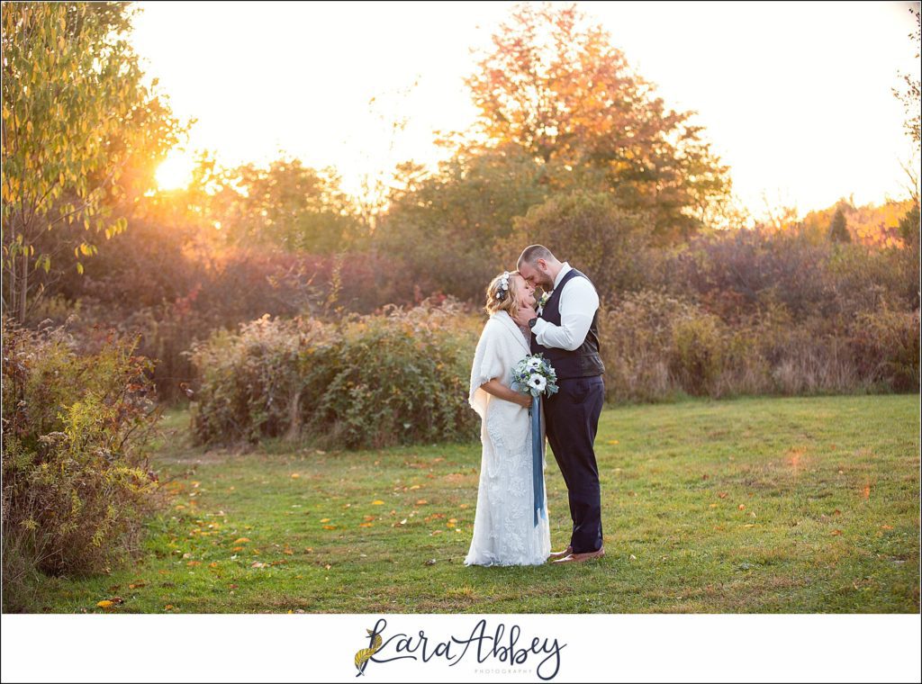 Fall Wedding at Succop Nature Park in Butler, PA Bride & Groom Sunset Portraits