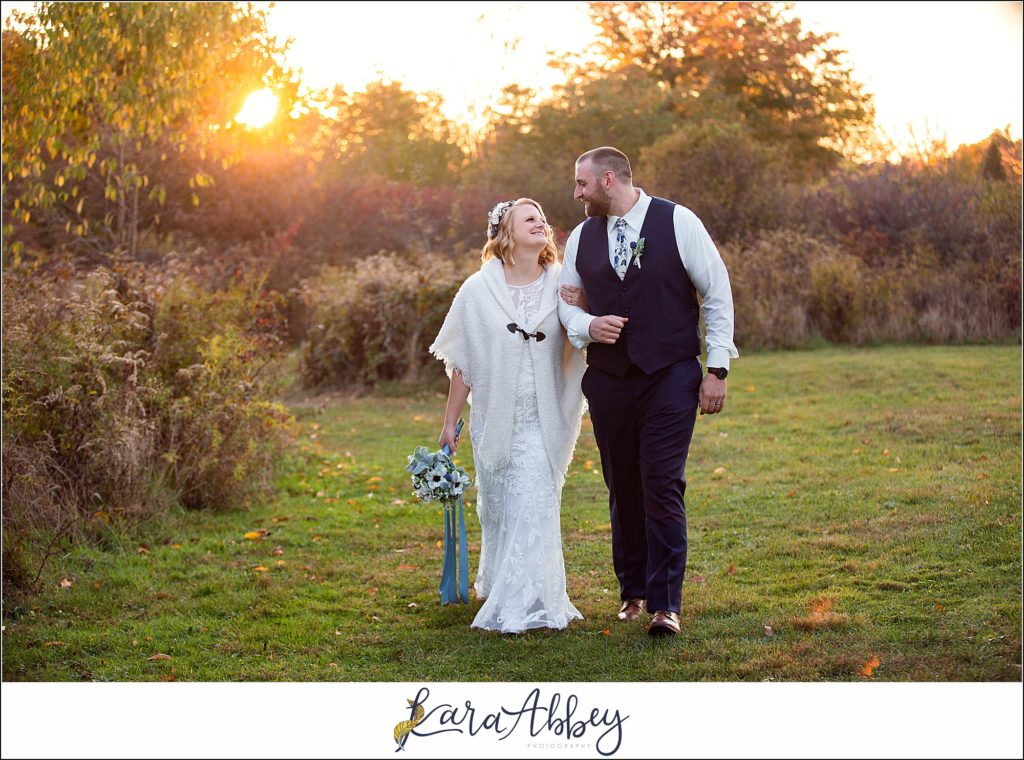 Fall Wedding at Succop Nature Park in Butler, PA Bride & Groom Sunset Portraits