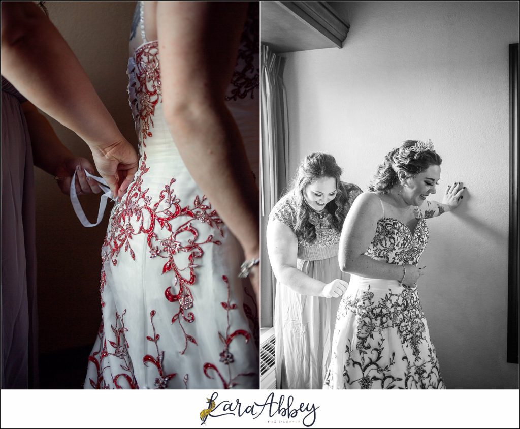 Disney-Themed Fall Wedding at Celebrations Bar Banquet and Grill in Imperial PA Bride Getting Ready