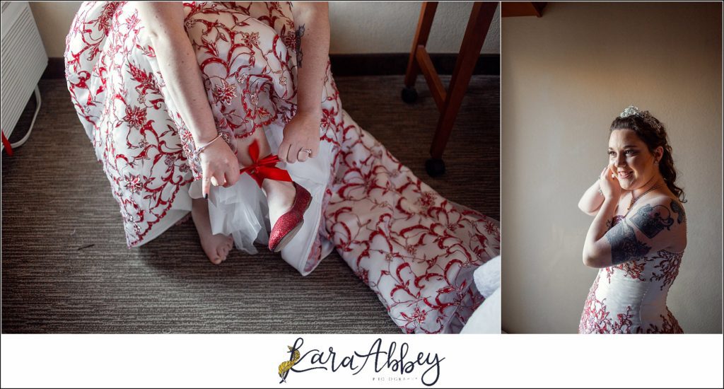Disney-Themed Fall Wedding at Celebrations Bar Banquet and Grill in Imperial PA Bride Getting Ready
