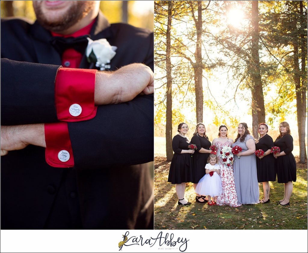Disney-Themed Fall Wedding at Celebrations Bar Banquet and Grill in Imperial PA Golden Hour Bridal Party Portraits
