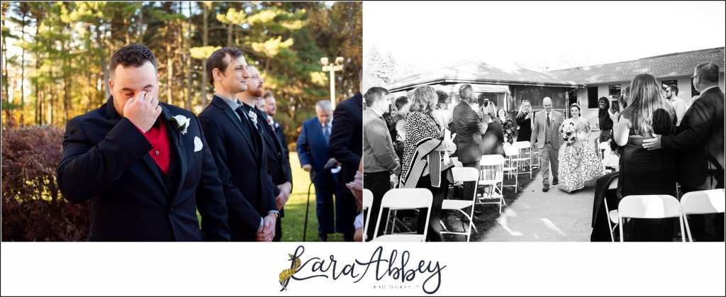 Disney-Themed Fall Wedding at Celebrations Bar Banquet and Grill in Imperial PA Golden Hour Outdoor Wedding Ceremony