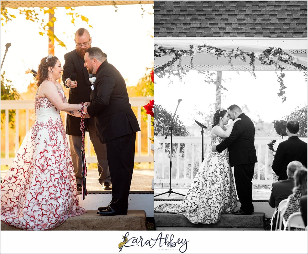 Disney-Themed Fall Wedding at Celebrations Bar Banquet and Grill in Imperial PA Golden Hour Outdoor Wedding Ceremony